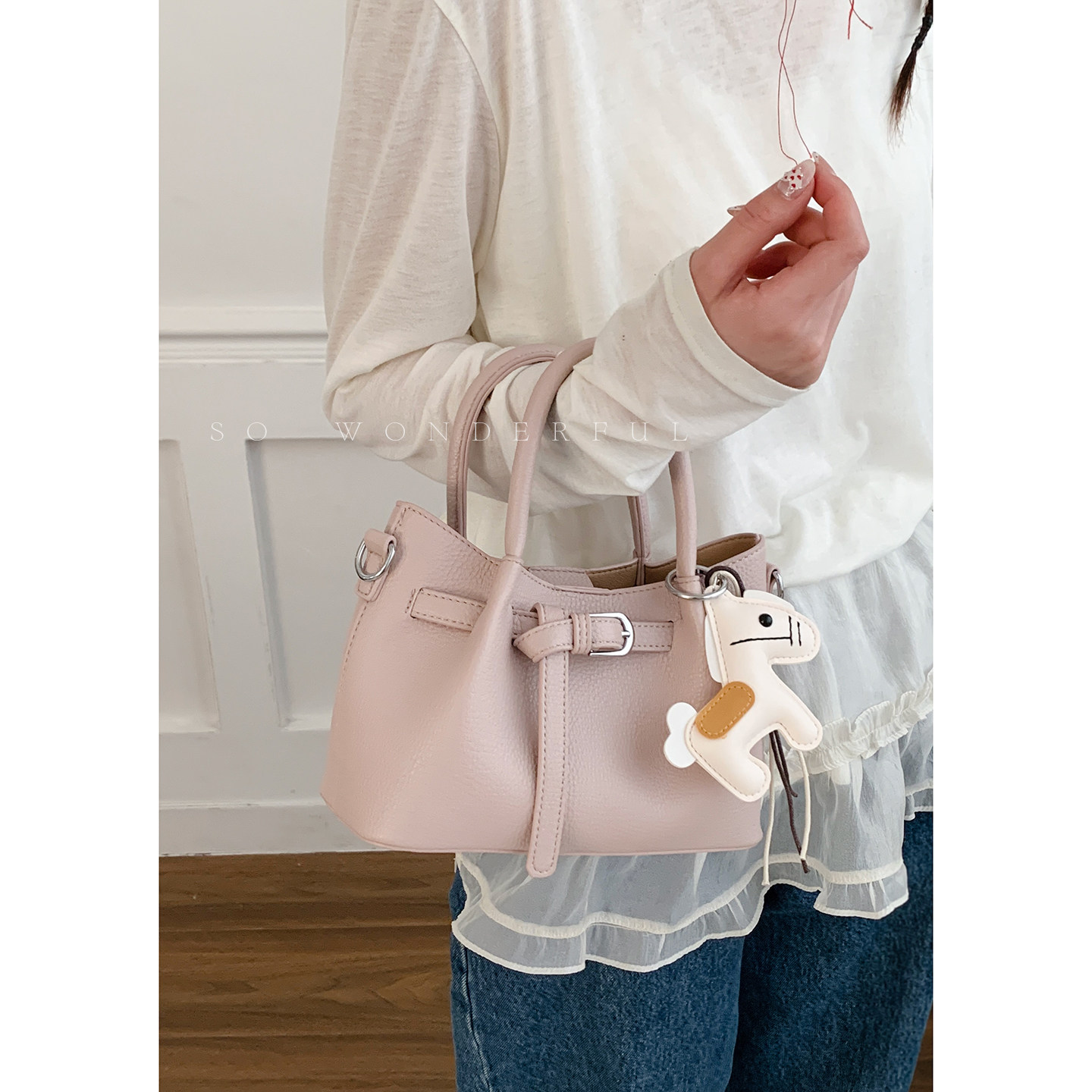 春夏手提菜篮子包包女2026新款潮时尚韩国小托特包百搭单肩斜挎包