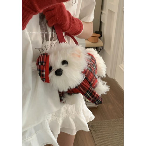 卡乐儿西高地小狗包斜挎玩偶包