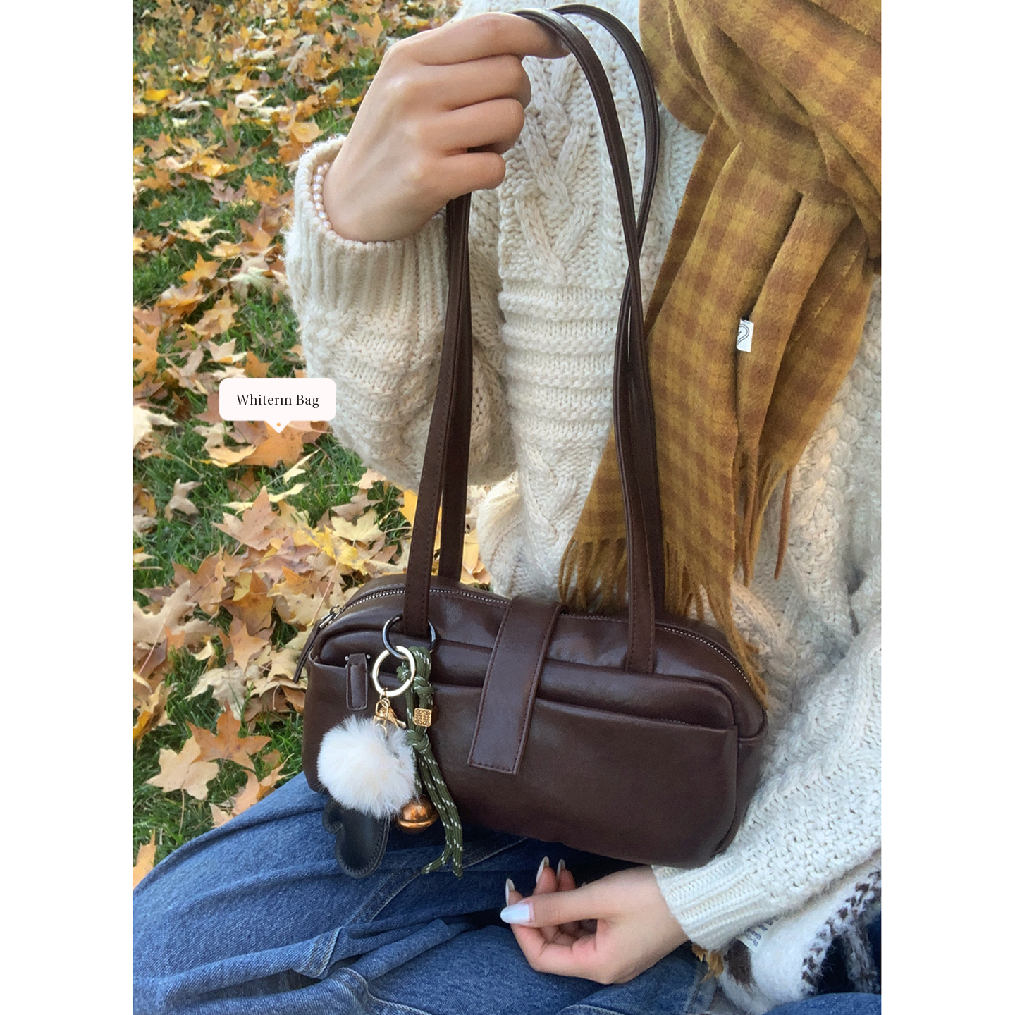 复古小众腋下包包女冬季2025新款潮时尚韩系手提保龄球包单肩包