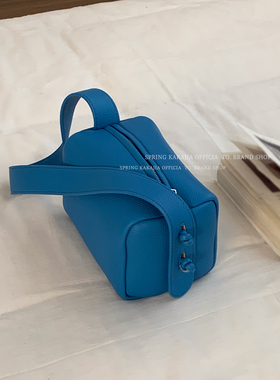 高级感荔枝纹腋下包包女2026新款潮时尚蓝色枕头包百搭ins包