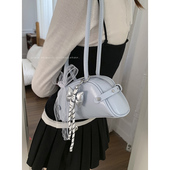 手提保龄球包简约单肩包 潮时尚 韩国小众腋下包包女春季 2025新款