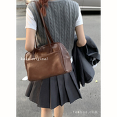 韩国小众大容量包包女秋季 2024新款 潮复古腋下包百搭大容量托特包