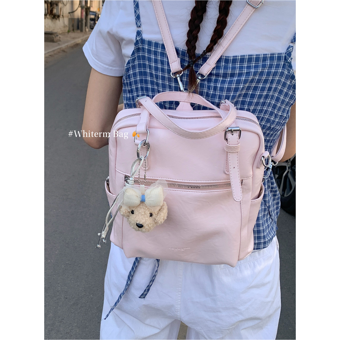 韩国官网双肩包包女2026新款潮时尚手提公文包学院大容量背包书包