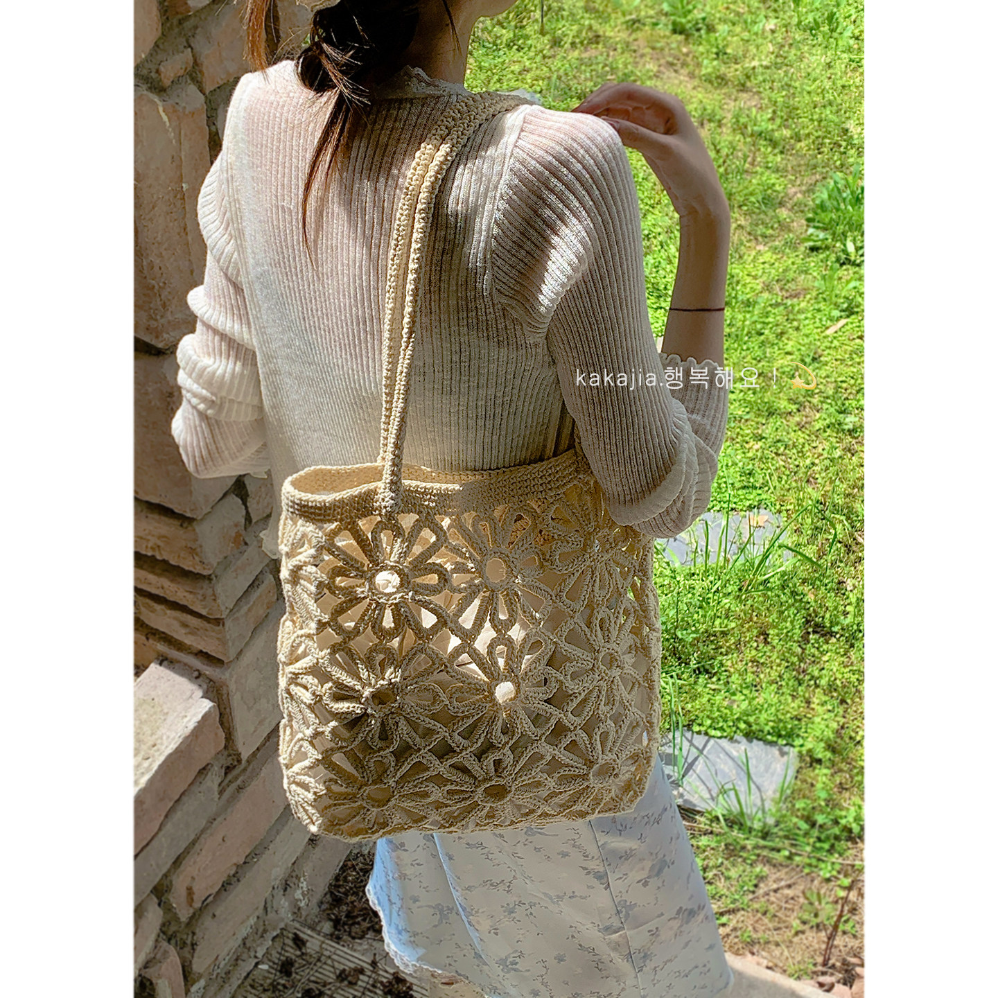 小众设计镂空花朵编织包包女2026新款潮度假风韩国托特包沙滩包