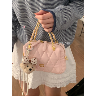 小香风手提菱格链条包包女2026新款潮春季时尚小方包百搭斜挎包