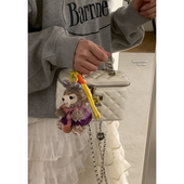 手提水桶包百搭通勤斜挎包 时尚 小香风菱格链条包包女式 2025新款