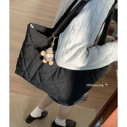 Демисезонная нейлоновая сумка через плечо с пухом для отдыха, коллекция 2023, Южная Корея