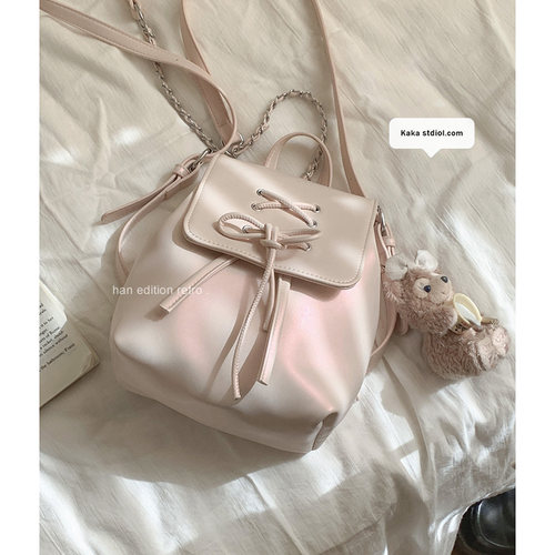 咔咔家甜美蝴蝶结双肩背包手提包