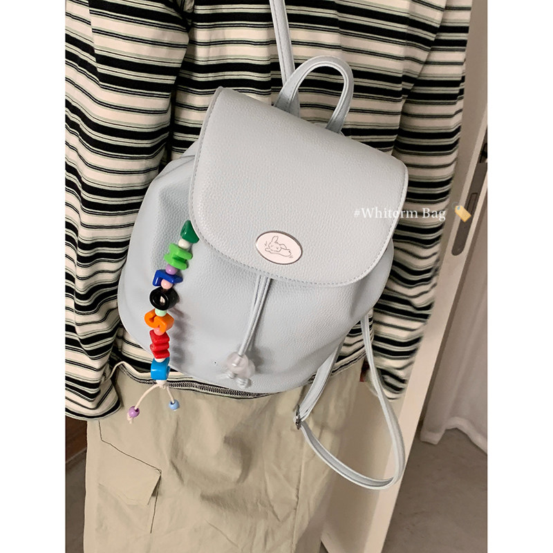 韩国小众双肩包包女2025新款潮时尚红色背包学院风大容量旅行包