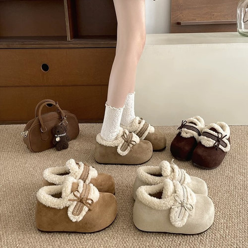 真皮～内增高4厘米加绒勃肯棉鞋