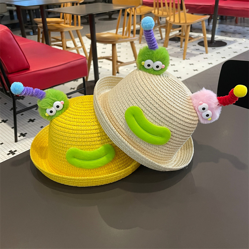 儿童男女小孩宝宝渔夫帽子春秋可爱遮阳盆帽幼儿园表演礼帽萌草帽