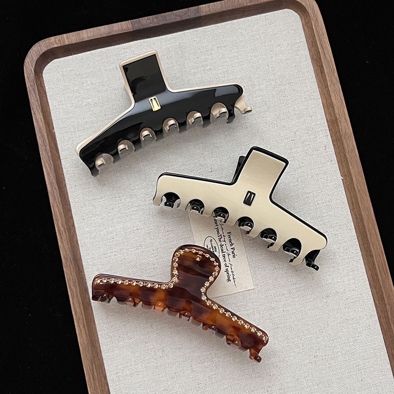 抓夹复古发夹百搭高级感气质简约