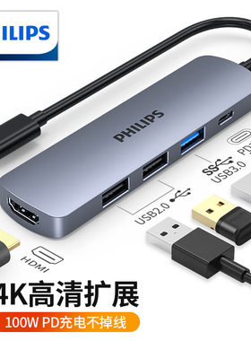 飞利浦USB-C转HDMI雷电4拓展坞