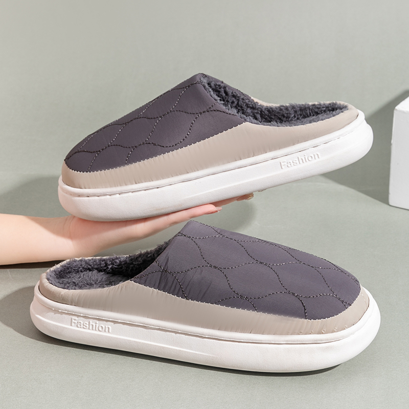 踩屎感棉拖鞋羽绒男士防水