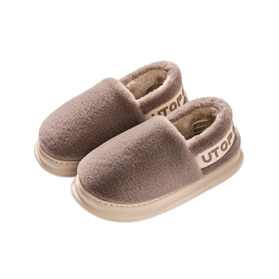 包跟踩屎感厚底毛绒棉拖鞋外穿