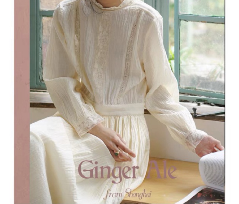 Ginger ale 2021/SS 返场简奥斯丁 古典蕾丝立领连衣裙 女装/女士精品 连衣裙 原图主图