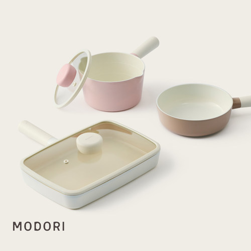 韩国直邮 modori奶锅平底炒锅 大号鸡蛋平底锅带盖 小巧的不粘锅