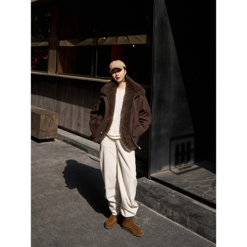 TOFOD 树袋熊 Lem**re羊绒拉贡毛领派克鹅绒服夹外克皮草外套