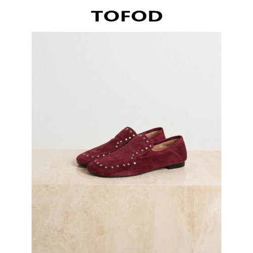 TOFOD羊皮一脚蹬乐福鞋通勤