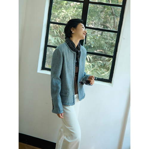TOFOD 中古收藏家 意大利色织软亚麻真丝里衬 COCO小香外套开衫