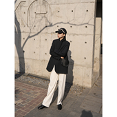 精纺真丝羊毛100醋酸宽松极简大女主外套休闲西装 TOFOD 权力美学