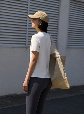 TOFOD 四季T 高回弹显瘦ROW极简上衣 纯色百搭圆领短袖T恤女