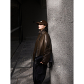 进口NAPA羊皮 TOFOD 摩登时代 羊绒lacon毛领皮羽绒外套皮衣夹克