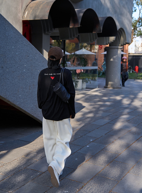 TOFOD 加绒面膜T！柔软奶油卫衣T 宽松休闲大大T 秋冬圆领打底T恤