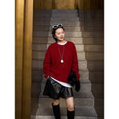 新年红 TOFOD 山风岚岚 拉绒加厚澳洲进口全羊毛圆领针织毛衣