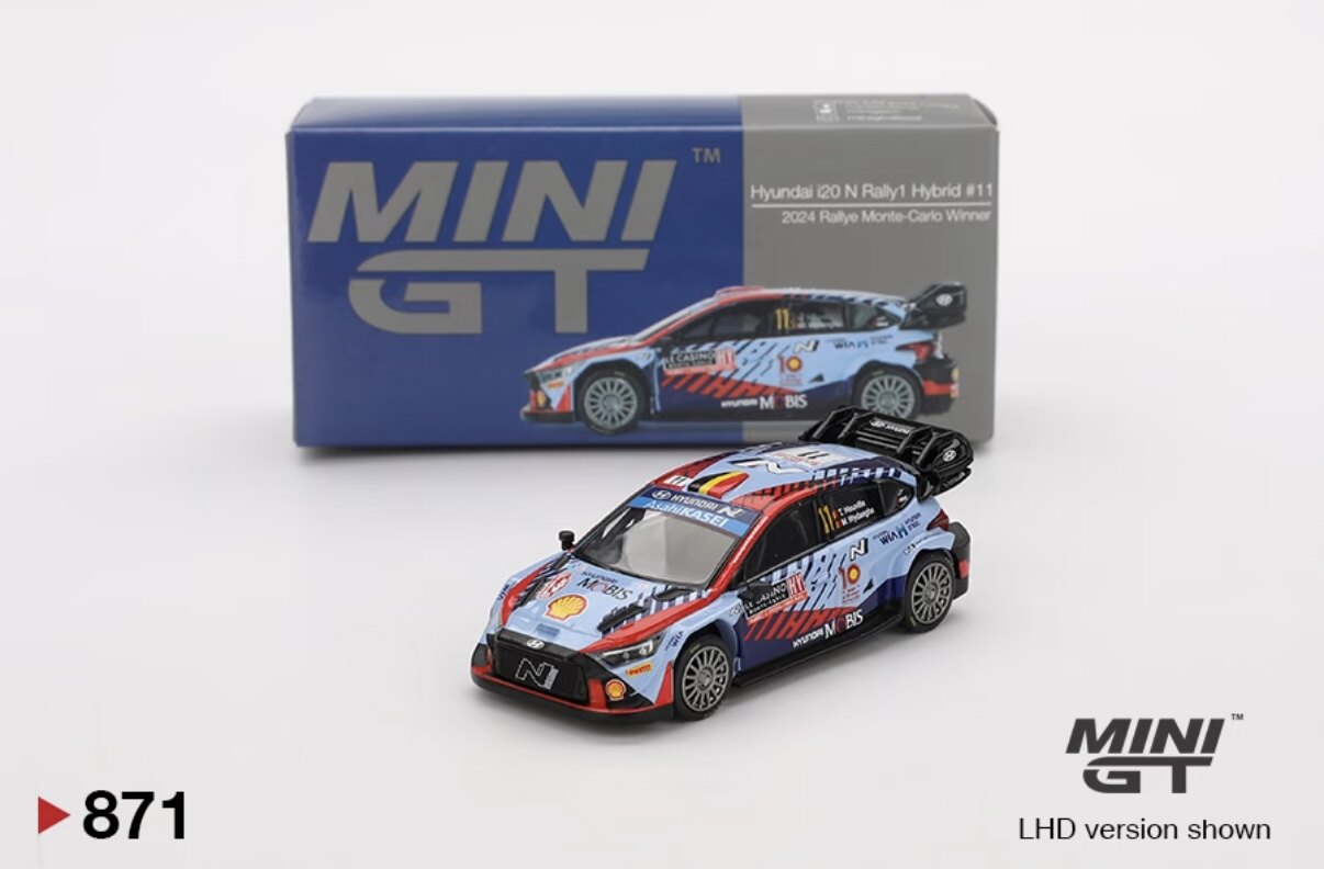 MINI GT 871号 1/64 现代Hyundai i20N 拉力仿真合金汽车模型收藏