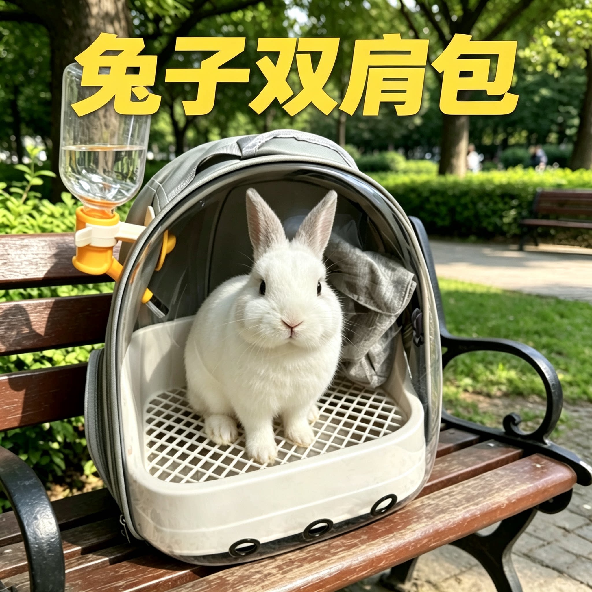 垂耳侏儒兔专用外出包太空舱大容量双肩透气背包外出携带宠物用品图片