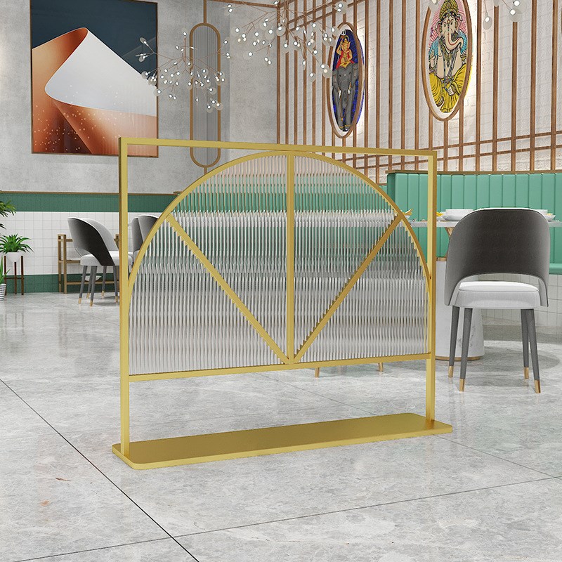 长虹玻璃屏风餐厅隔断烧烤火锅店过道铁艺半墙栏栅矮墙围栏免安装