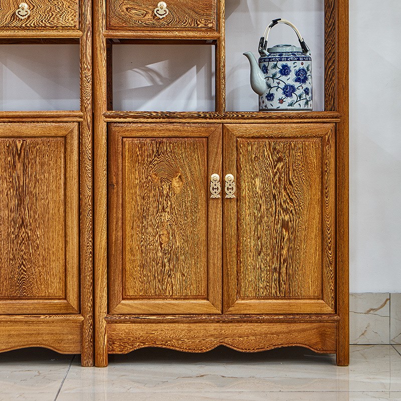 鸡翅木博古架实木中式仿古多宝阁古董架展示架柜明清古典红木家具