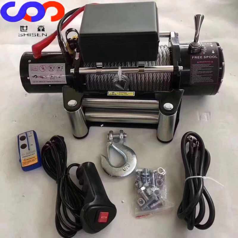 冬季越野自救绞车3吨车载12V 24V大拉力救援绞盘自助拉车可遥控