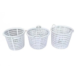 圆形塑料筐周转箱 水果塑料筐带把手海鲜水产箩筐 脏衣服收纳筐 装