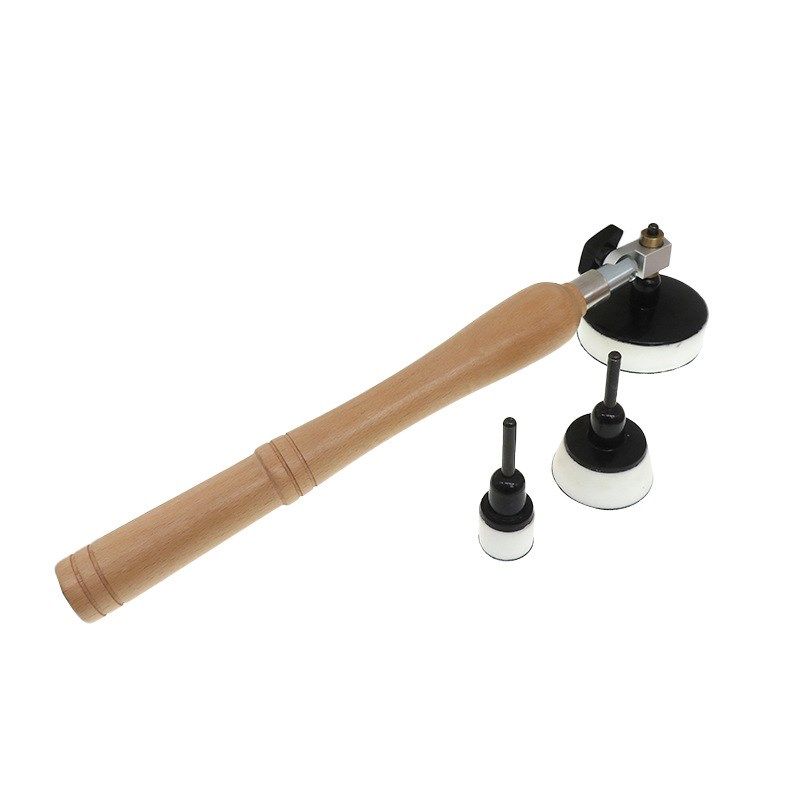 外贸货源碗式砂光机手柄 1/2/3英寸打磨抛光托盘 木柄手磨器4件套