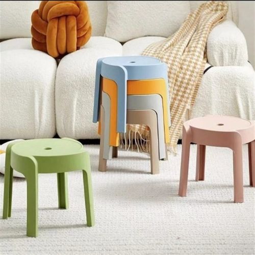 特厚旋风矮凳家用客厅高脚凳可叠放现代简约圆凳塑料高凳餐桌椅子