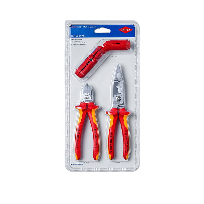 凯尼派克K.00 31 30 BK V01电工安装剥线剪切钳3件工具套装