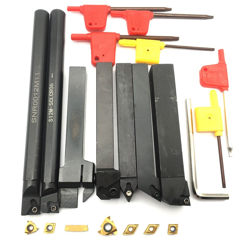 跨境 数控车刀7件套12MM柄径 S12M+SCLCR12+/MGEHR12/SER/SDJCR