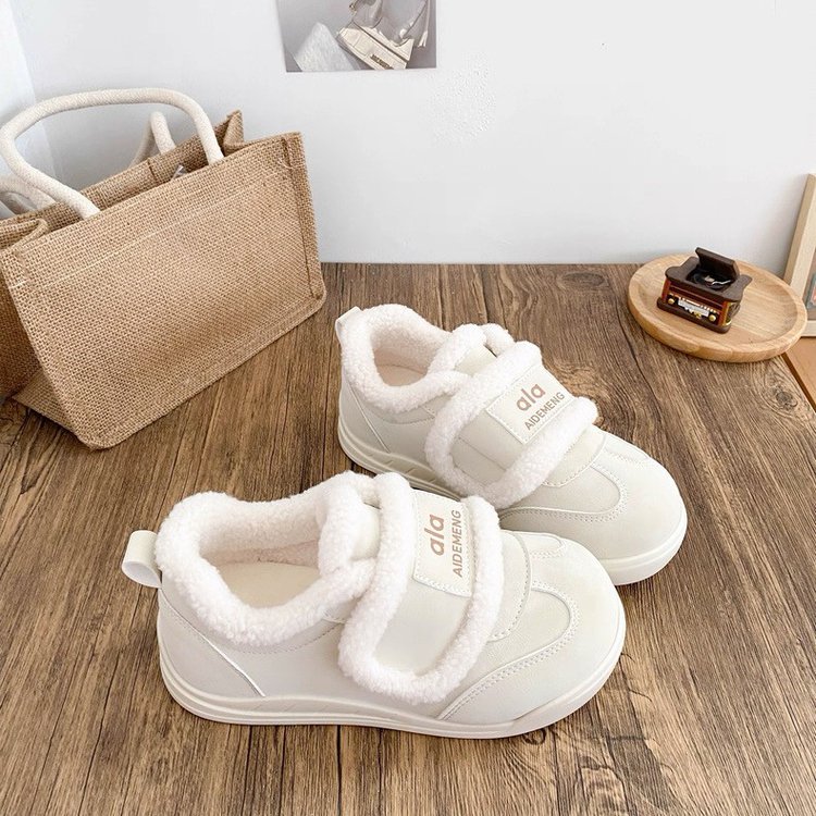 2025新款冬季加绒魔术贴圆头小土豆保暖勃肯棉鞋女防滑加厚雪地靴