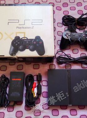 成色较好的盒装索尼PS2游戏机 7W港版 外箱+原装电源+AV+原装手柄