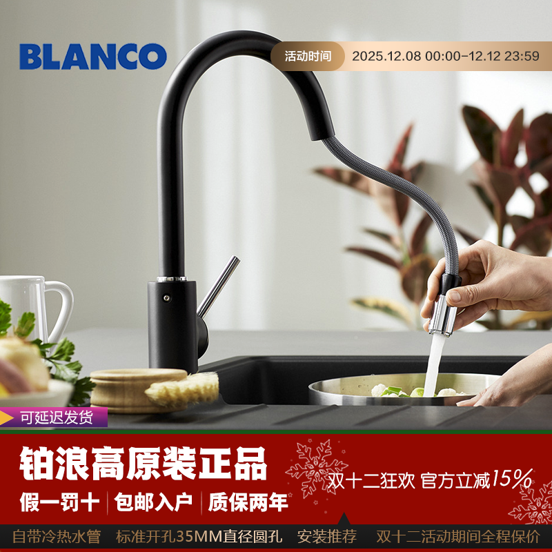 德国铂浪高抽拉冷热水厨房龙头