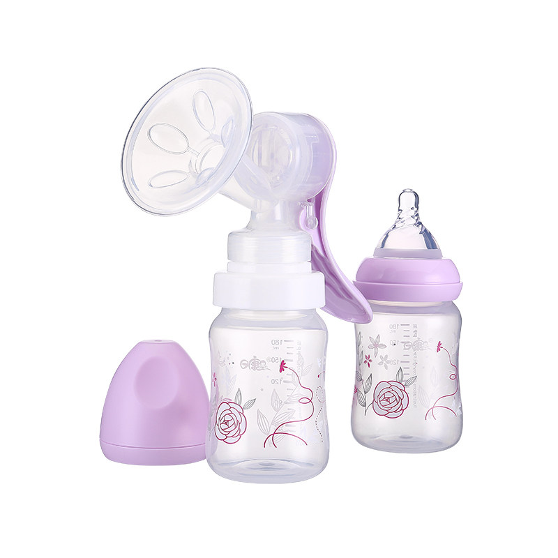 日康单边手动按摩吸奶器180ml吸乳器PP储奶瓶挤奶RK-3600