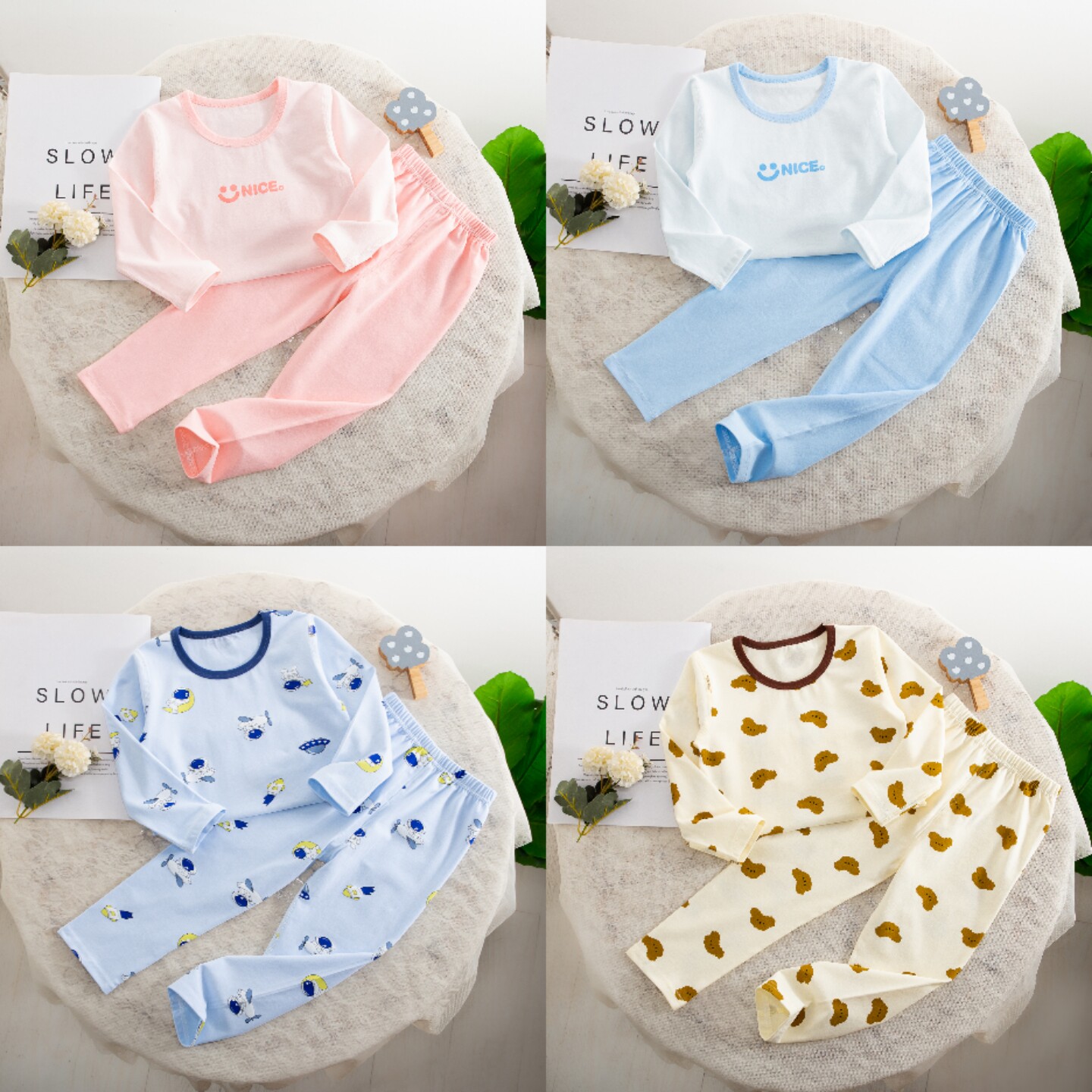 儿童秋衣套装家居服睡衣套装莱卡棉宝宝秋冬季新款男女童保暖宝宝