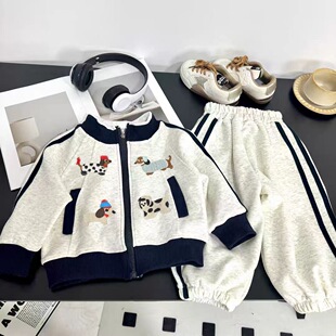 儿童套装卫衣卫裤春秋季新款男女童运动韩版时尚卡通中大童两件套