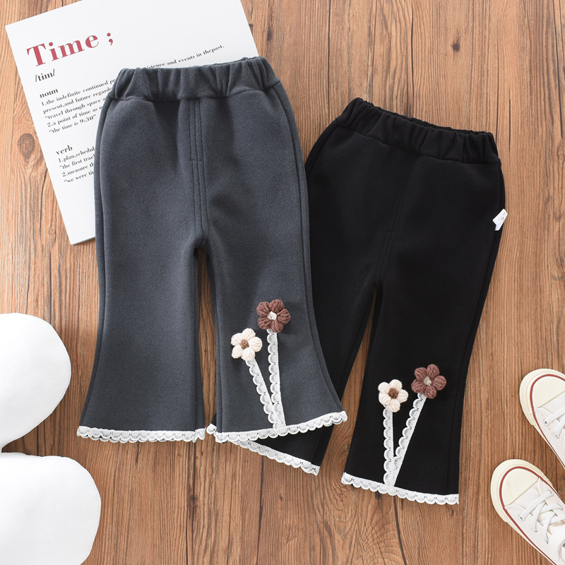 女童喇叭裤春秋季韩版样衣花朵打底裤中小童宝宝外穿弹力休闲裤子,童装/婴儿装/亲子装,裤子,淘宝优惠券,粉丝福利购,淘宝优惠卷