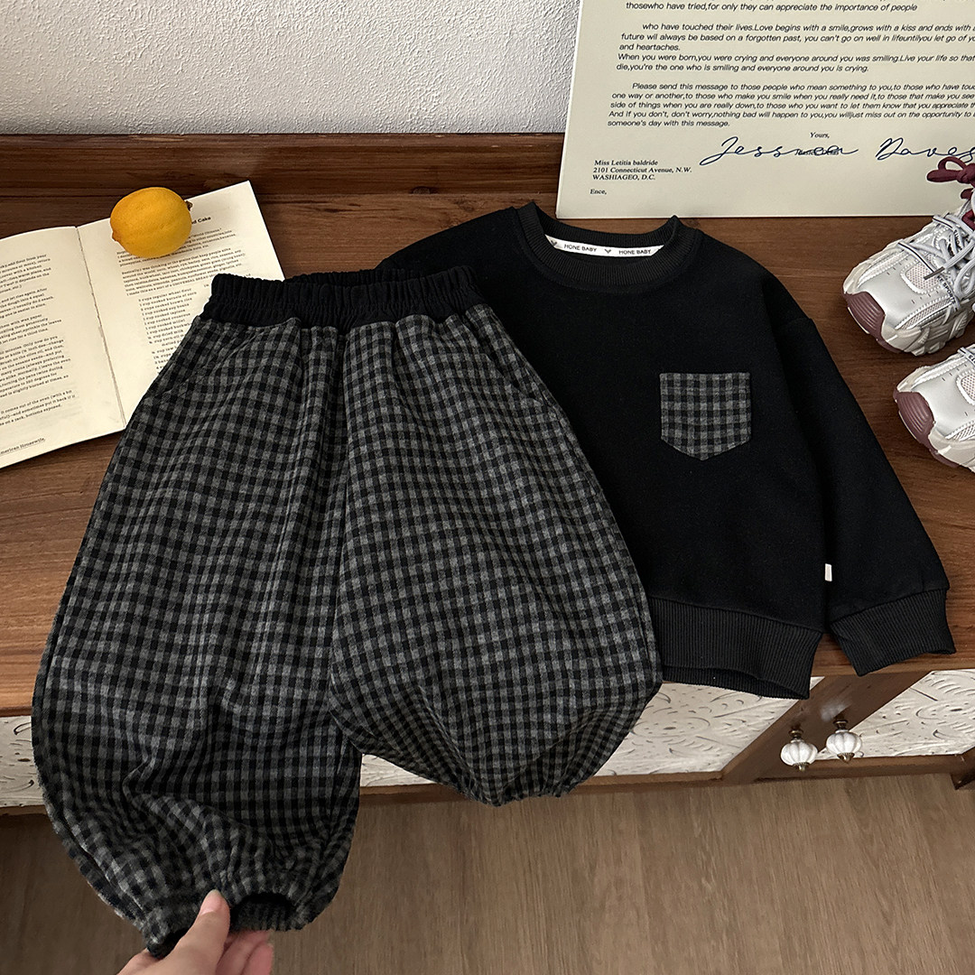 儿童卫衣卫裤套装春秋季新款男童女童韩版休闲卫衣中大童两件套