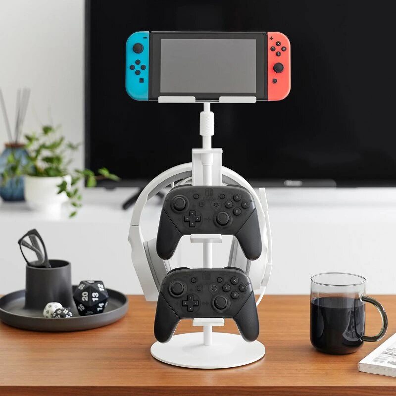 日本YAMAZAKI可调节多功能游戏主机收纳架手机耳机游戏手柄支架