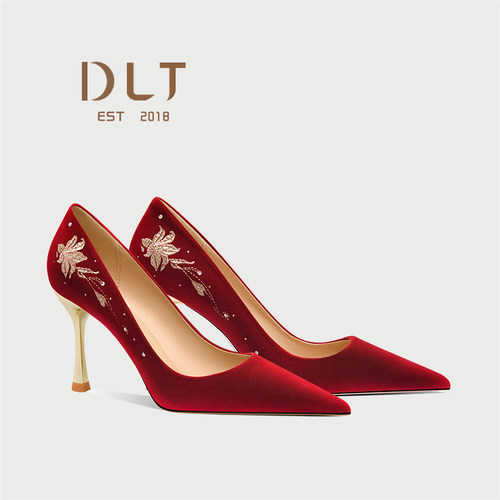 笛莲婷婚鞋新娘鞋刺绣