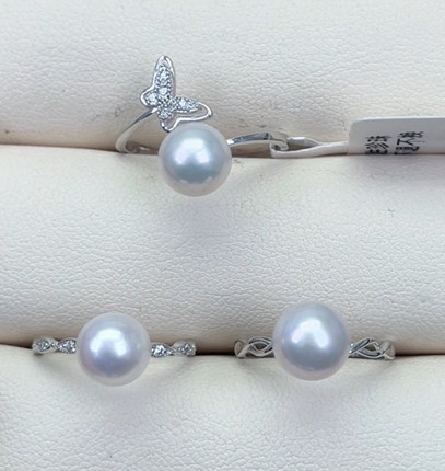 7-8mm冷白戒指纯秒